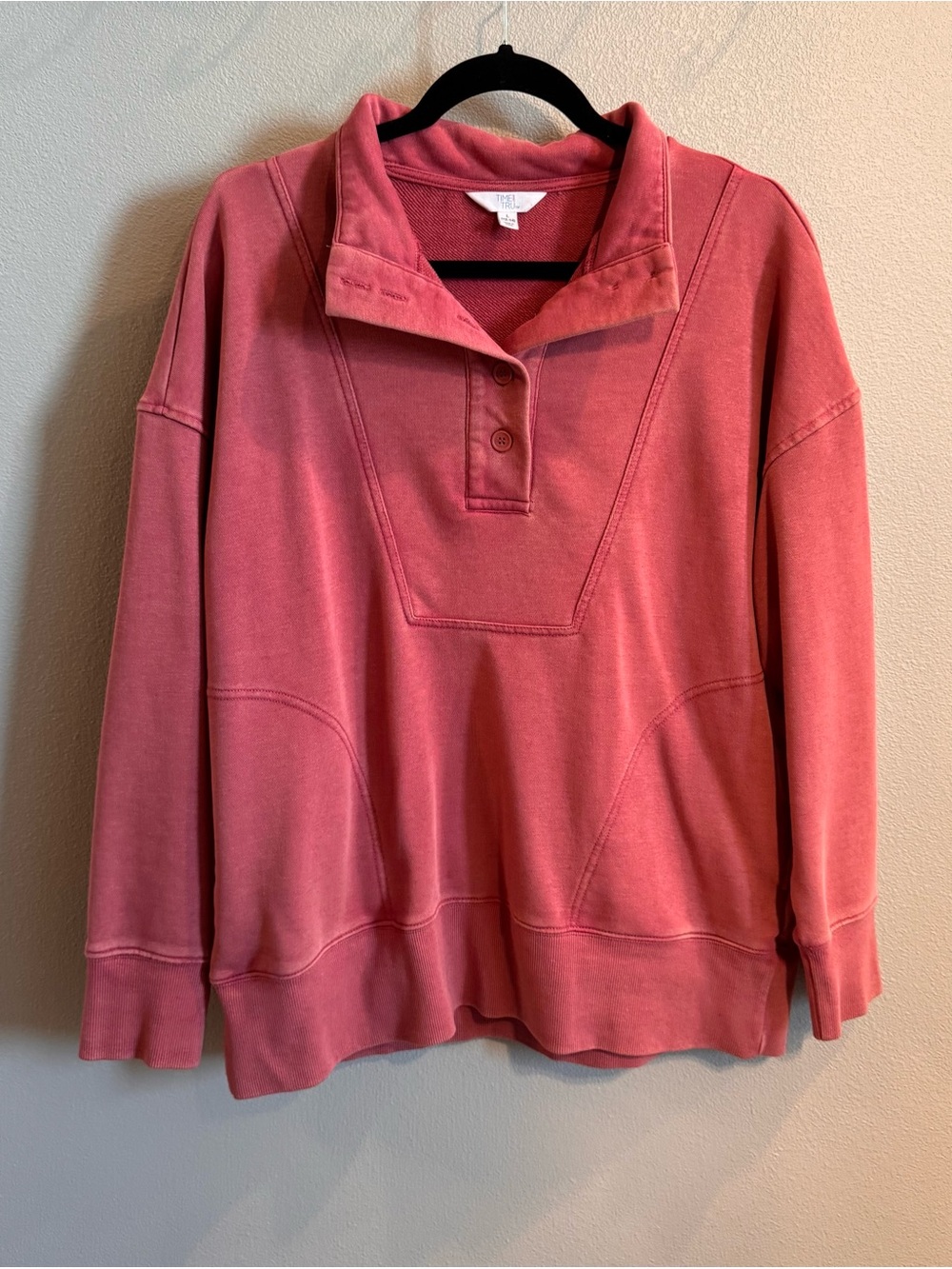 ⭐ 2/$20 Time and Tru Rose Pink Factory Faded Pullover Sweatshirt